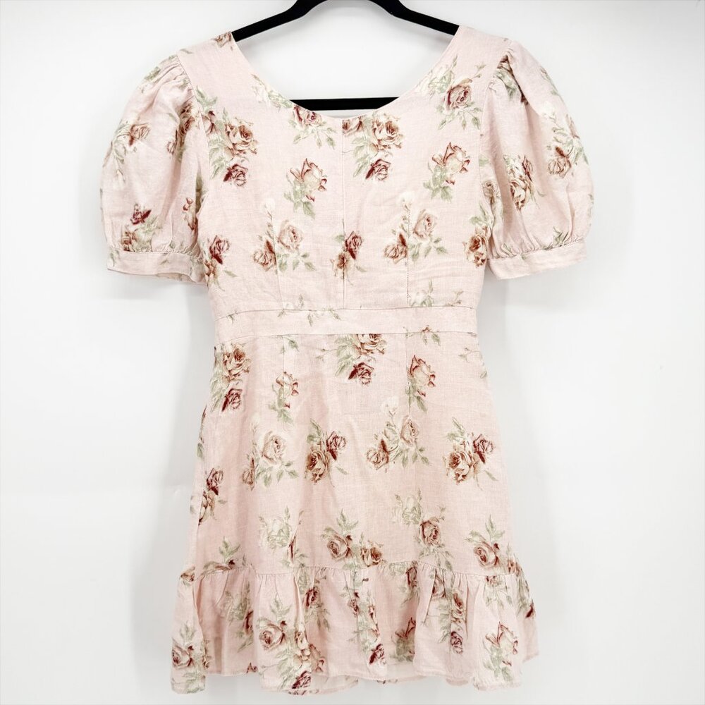Loveshackfancy Lena Cream linen bow reversible dress vintage floral - Picture 7 of 12